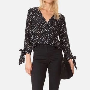 Madewell Silk Star Scatter Tie-Sleeve Top